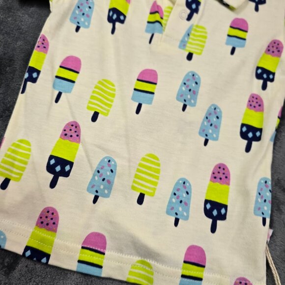 Babysoy Organic Polo Bodysuit | Ice Pop Print | 6โ24M | Multiple Sizes | NWT - Picture 2 of 6